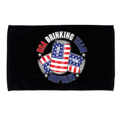 Funny USA Drinking Team Captain American Beer Cans Microfiber Hand Towel