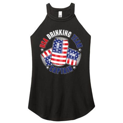 Funny USA Drinking Team Captain American Beer Cans Women's Perfect Tri Rocker Tank