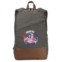 Funny USA Drinking Team Captain American Beer Cans Cotton Canvas Backpack