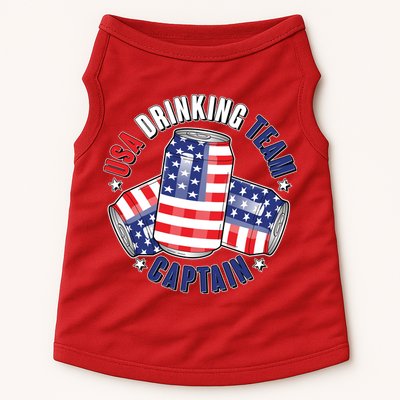 Funny USA Drinking Team Captain American Beer Cans Doggie Tank