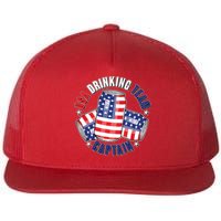 Funny USA Drinking Team Captain American Beer Cans Flatbill Hat