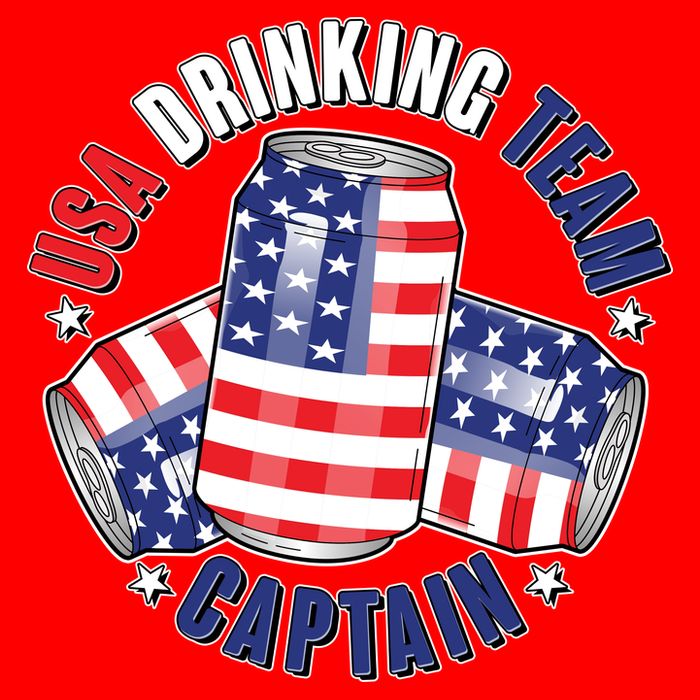 Funny USA Drinking Team Captain American Beer Cans Flatbill Hat
