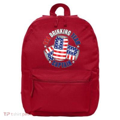 Funny USA Drinking Team Captain American Beer Cans 16 in Basic Backpack