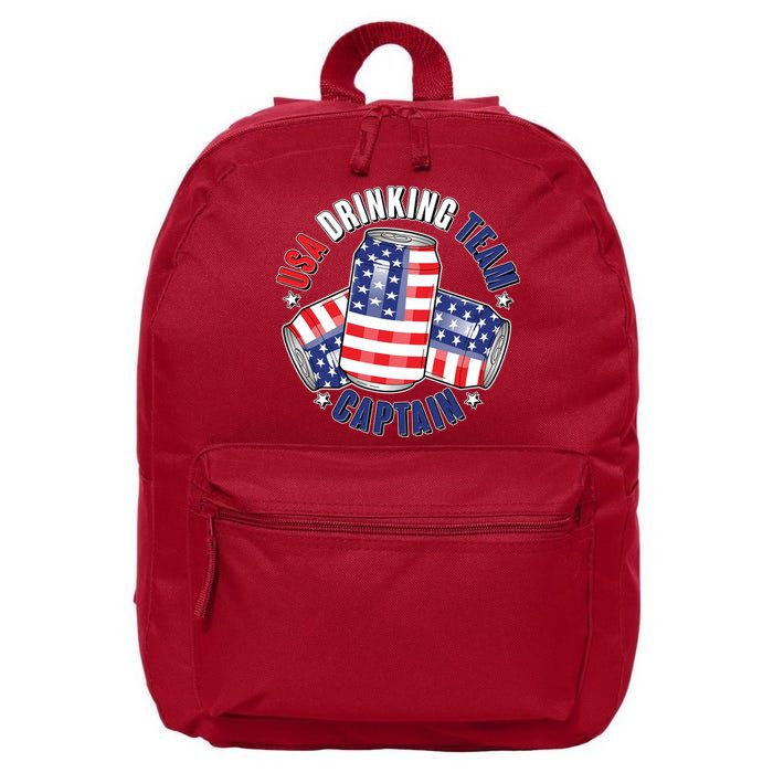 Funny USA Drinking Team Captain American Beer Cans 16 in Basic Backpack