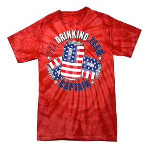 Funny USA Drinking Team Captain American Beer Cans Tie-Dye T-Shirt