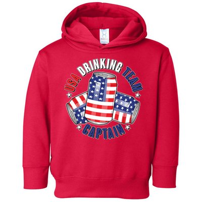 Funny USA Drinking Team Captain American Beer Cans Toddler Hoodie