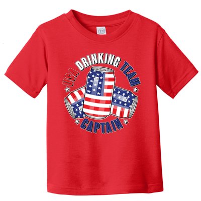 Funny USA Drinking Team Captain American Beer Cans Toddler T-Shirt