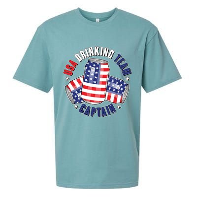 Funny USA Drinking Team Captain American Beer Cans Sueded Cloud Jersey T-Shirt