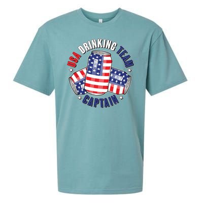 Funny USA Drinking Team Captain American Beer Cans Sueded Cloud Jersey T-Shirt