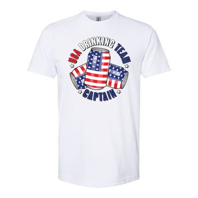 Funny USA Drinking Team Captain American Beer Cans Softstyle® CVC T-Shirt