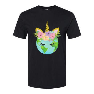 Floral Unicorn Earth Day Softstyle® CVC T-Shirt