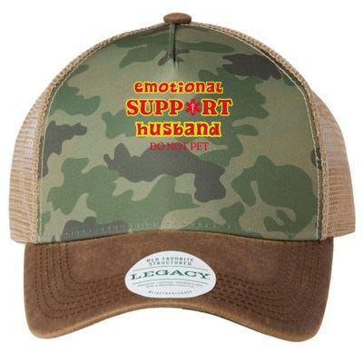 Funny Unique Emotional Support Husband Do Not Pet Emergency Legacy Tie Dye Trucker Hat