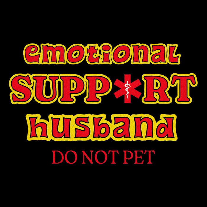 Funny Unique Emotional Support Husband Do Not Pet Emergency Stripe Pom Pom Beanie
