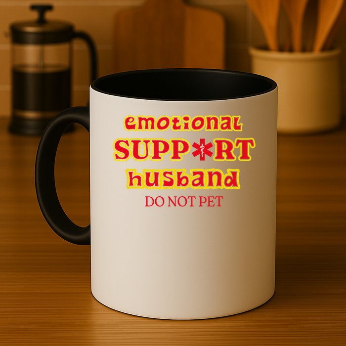 Funny Unique Emotional Support Husband Do Not Pet Emergency Mug