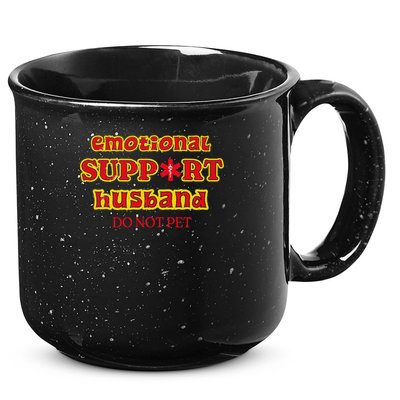 Funny Unique Emotional Support Husband Do Not Pet Emergency 15oz Campfire Ceramic Mug