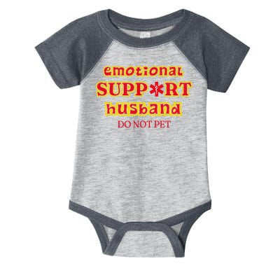 Funny Unique Emotional Support Husband Do Not Pet Emergency Infant Baby Jersey Bodysuit