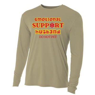 Funny Unique Emotional Support Husband Do Not Pet Emergency Cooling Performance Long Sleeve Crew