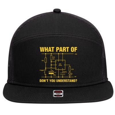 Funny Understand Electrical Electric Electrician Engineer 7 Panel Mesh Trucker Snapback Hat