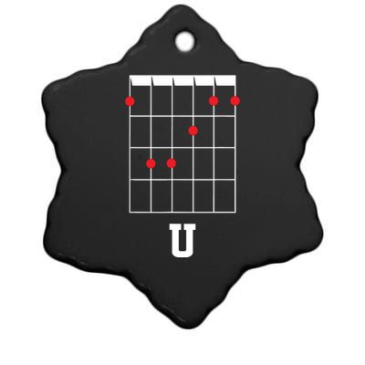 F U Funny Guitar Chord For Guitarists Ceramic Star Ornament