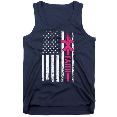 Faith Usa Flag Cancer Logo Tank Top