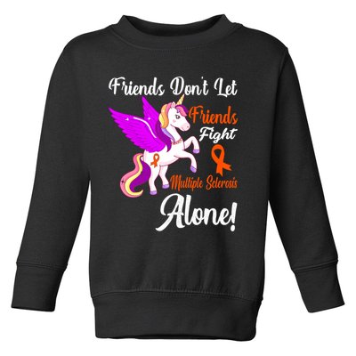 Funny Unicorn Friend Family Gift Multiple Sclerosis Awareness  Toddler Sweatshirt