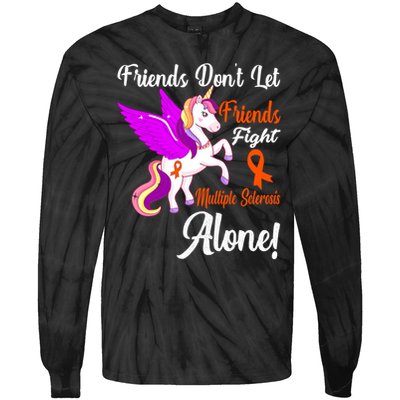 Funny Unicorn Friend Family Gift Multiple Sclerosis Awareness  Tie-Dye Long Sleeve Shirt
