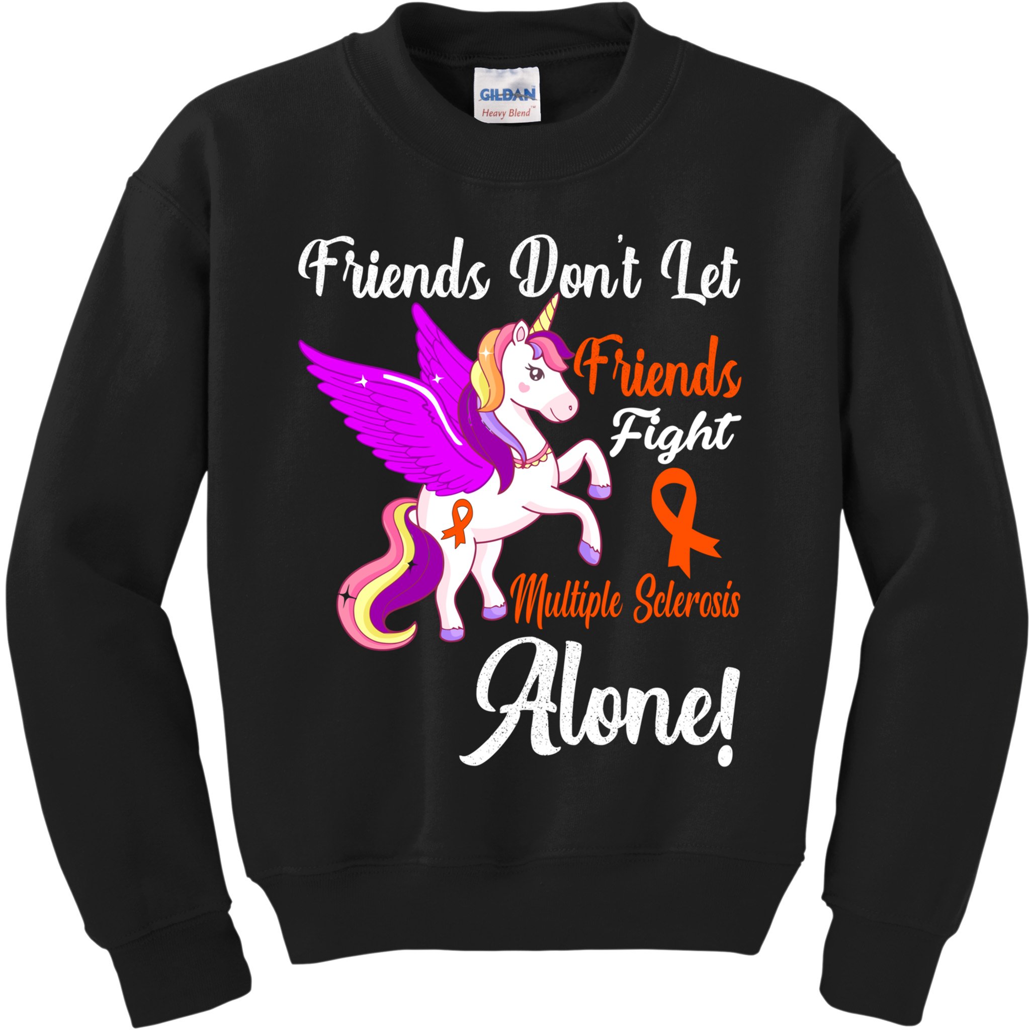 Funny Unicorn Friend Family Gift Multiple Sclerosis Awareness  Kids Sweatshirt