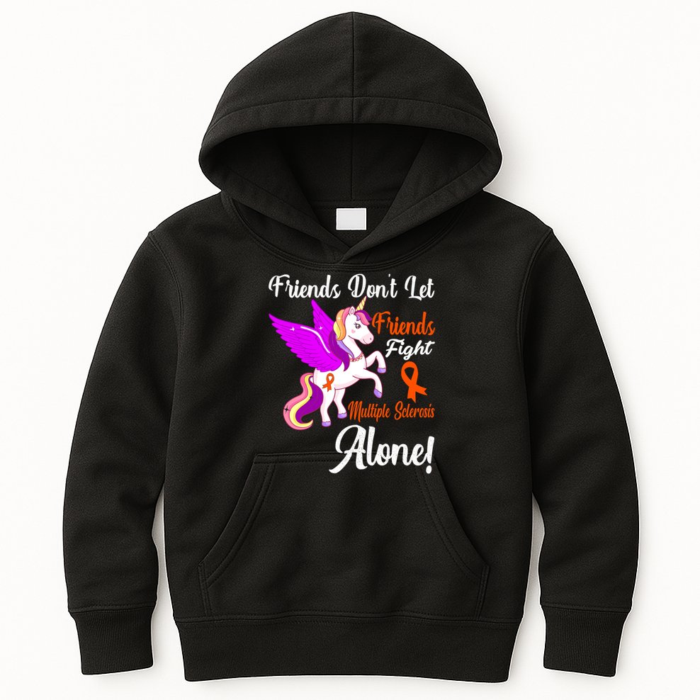 Funny Unicorn Friend Family Gift Multiple Sclerosis Awareness  Kids Hoodie