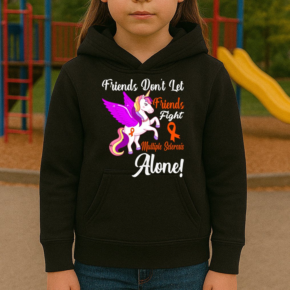 Funny Unicorn Friend Family Gift Multiple Sclerosis Awareness  Kids Hoodie