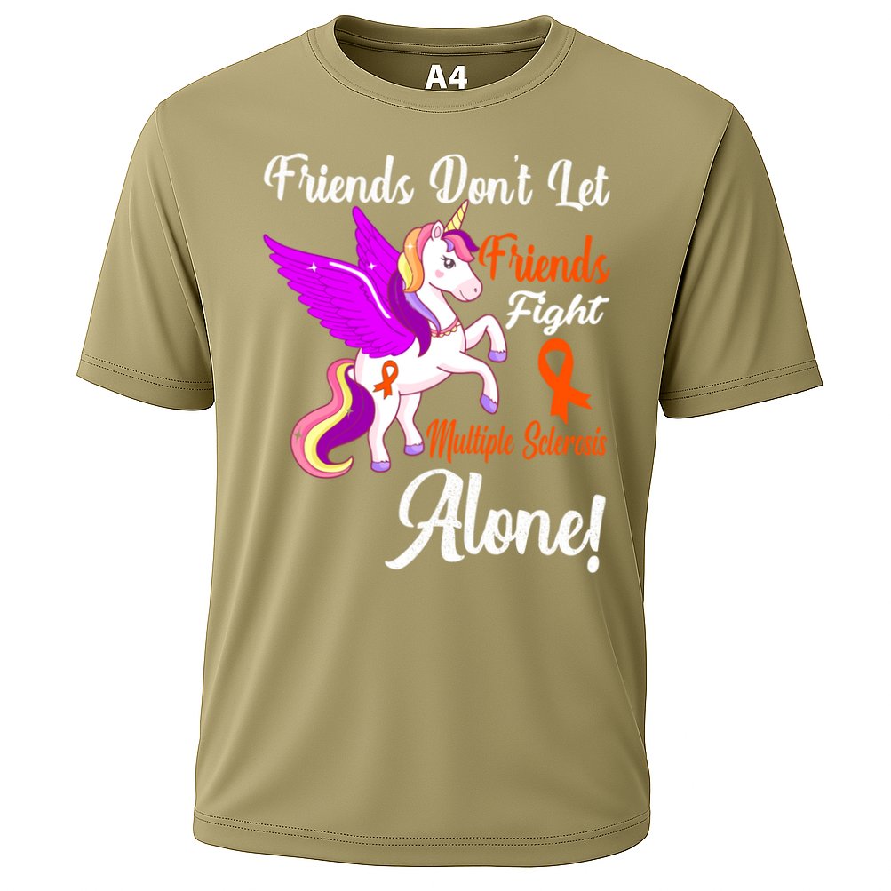 Funny Unicorn Friend Family Gift Multiple Sclerosis Awareness  Cooling Performance Crew T-Shirt