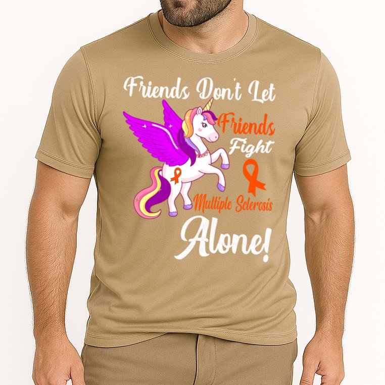 Funny Unicorn Friend Family Gift Multiple Sclerosis Awareness  Cooling Performance Crew T-Shirt