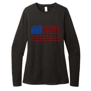 Fishing USA flag Womens CVC Long Sleeve Shirt