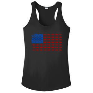 Fishing USA flag Ladies PosiCharge Competitor Racerback Tank