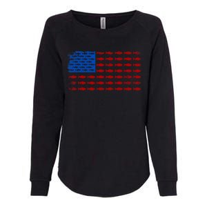 Fishing USA flag Womens California Wash Sweatshirt