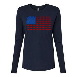 Fishing USA flag Womens Cotton Relaxed Long Sleeve T-Shirt