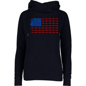 Fishing USA flag Womens Funnel Neck Pullover Hood