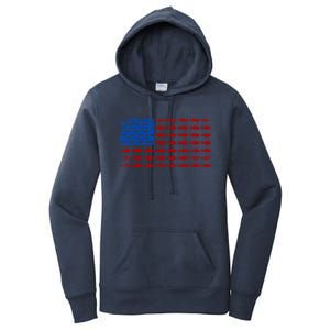 Fishing USA flag Women's Pullover Hoodie