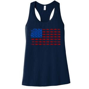 Fishing USA flag Women's Racerback Tank