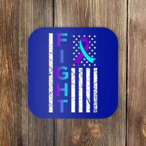 Fight Usa Flag Happy Suicide Awareness Support Graphic Cool Gift Coaster