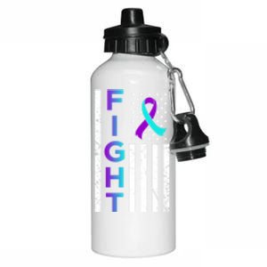 Fight Usa Flag Happy Suicide Awareness Support Graphic Cool Gift Aluminum Water Bottle