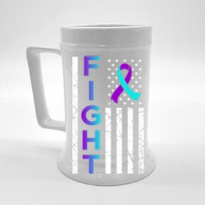 Fight Usa Flag Happy Suicide Awareness Support Graphic Cool Gift Beer Stein