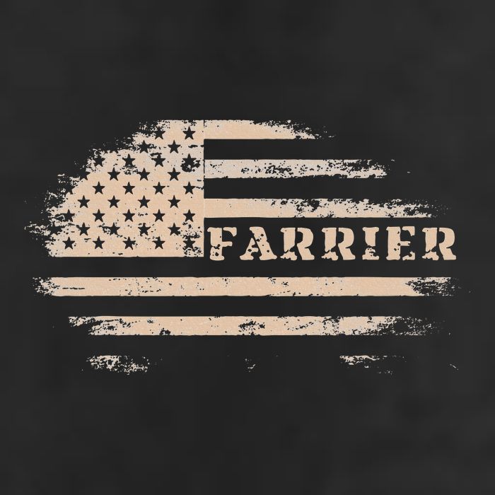 Farrier Usa Flag Patriotic American Farrier 7 Panel Mesh Trucker Snapback Hat