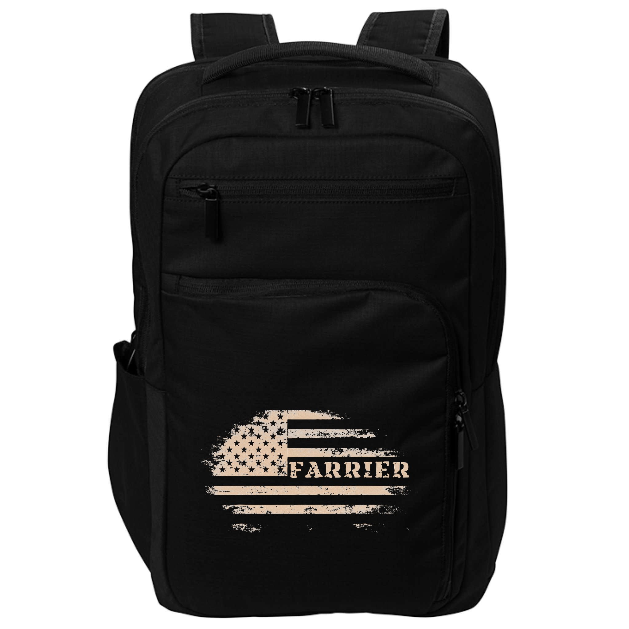 Farrier Usa Flag Patriotic American Farrier Impact Tech Backpack