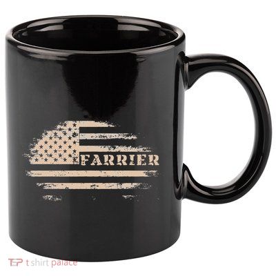 Farrier Usa Flag Patriotic American Farrier 11oz C Handle Ceramic Mug