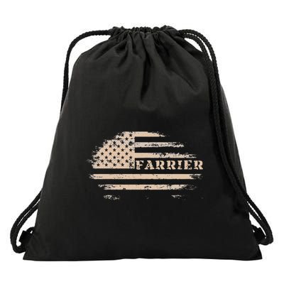Farrier Usa Flag Patriotic American Farrier Drawstring Bag