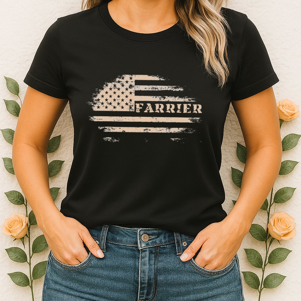 Farrier Usa Flag Patriotic American Farrier Womens T-Shirt