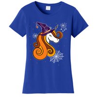 Funny Unicorn Face Witch Hat Cute Halloween Costume Meaningful Gift Women's T-Shirt