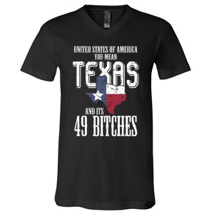 Funny Usa Flag United States Of America Texas V-Neck T-Shirt