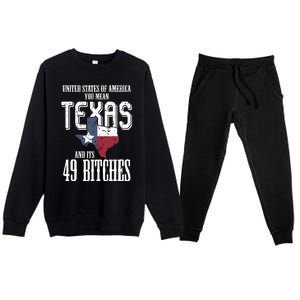 Funny Usa Flag United States Of America Texas Premium Crewneck Sweatsuit Set