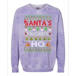 Funny Ugly For Christmas Gift SantaS Favorite Ho Cute Gift Colorblast Crewneck Sweatshirt